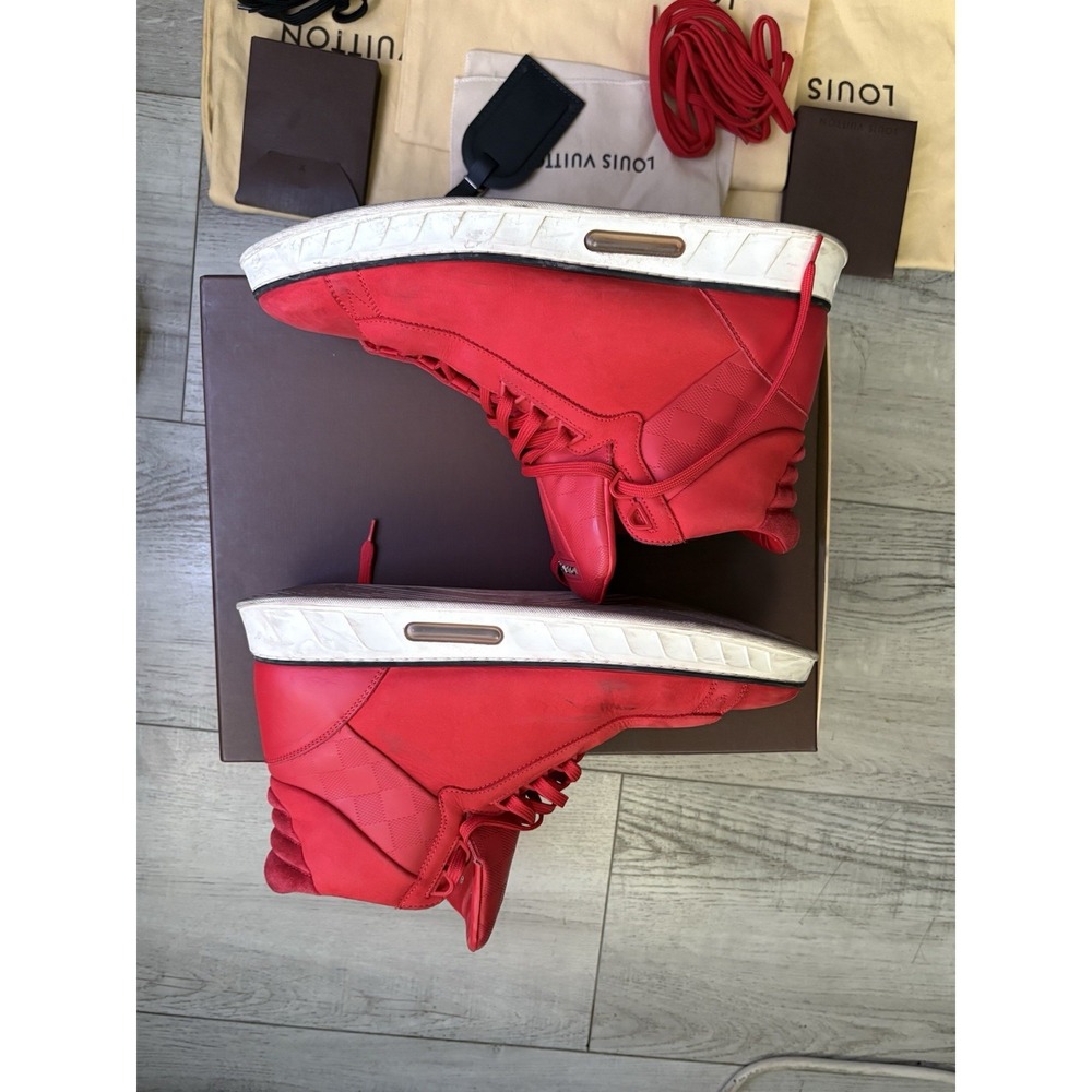 Louis Vuitton Streetlight Sneaker Red FD 105 Leather Size 8.5